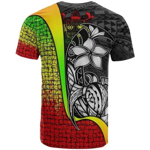 Fiji Polynesian T-Shirt Reggae Coat Of Arm - Turtle With Hook