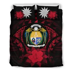 Nauru Red Hibiscus Bedding Set 