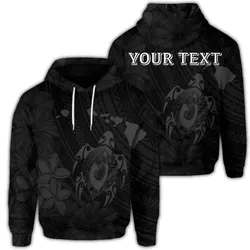 (Personalised) Hawaiian Map Turtle Plumeria Hibiscus Fish Hook Polynesian Hoodie Grey - AH