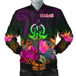 Vanuatu Personalised Men's Bomber Jacket - Summer Hibiscus - BN15