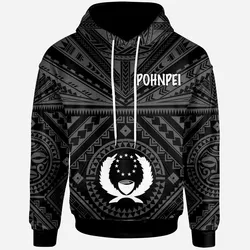 Pohnpei Hoodie - Pohnpei Seal With Polynesian Tattoo Style ( Black) - BN25