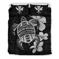 Hawaiian Kanaka Hibiscus Plumeria Mix Polynesian Turtle Fp Bedding Set Bevryb