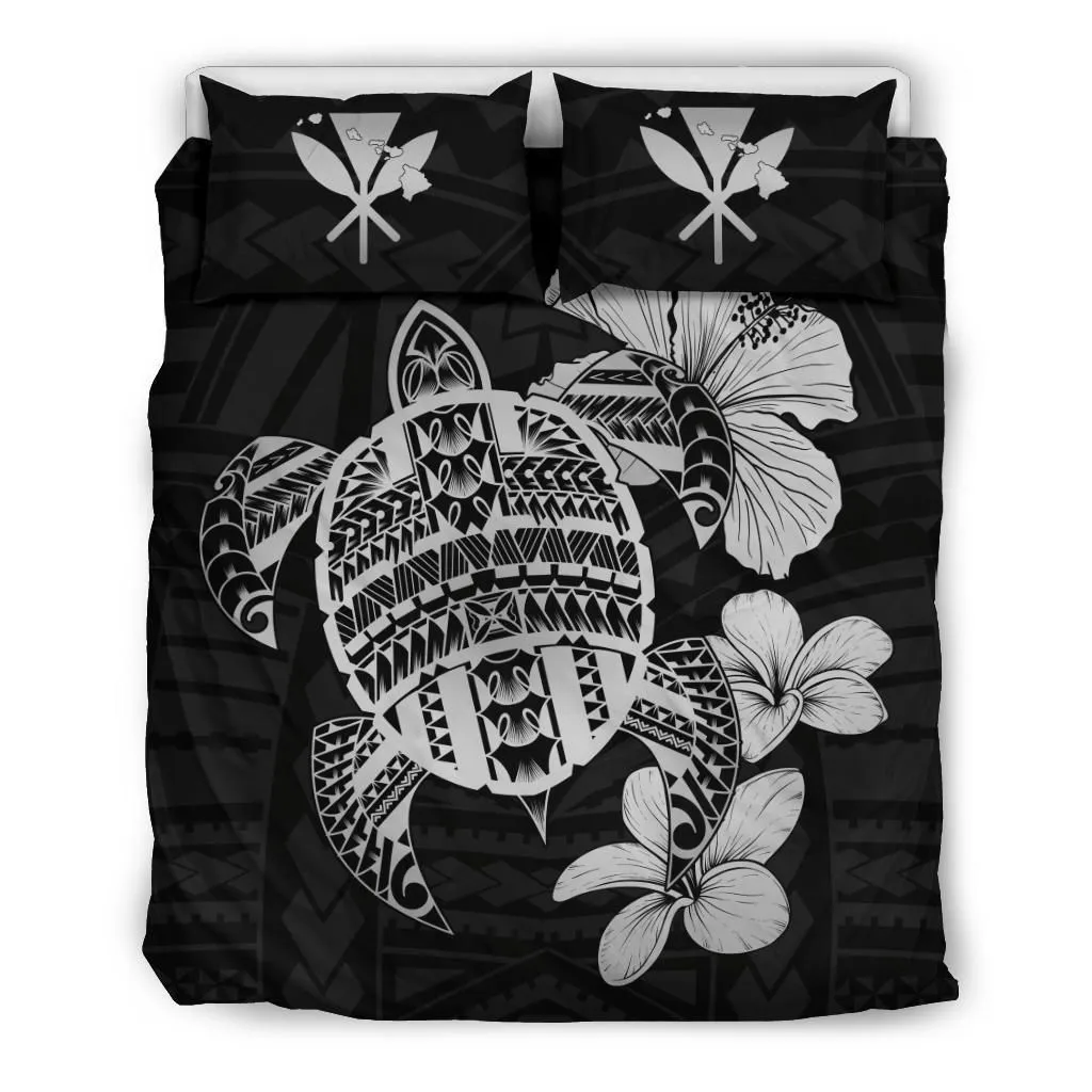 Hawaiian Kanaka Hibiscus Plumeria Mix Polynesian Turtle Fp Bedding Set Bevryb