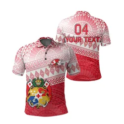 (Custom Personalised) Tonga Rugby Polo Shirt Polynesian Style