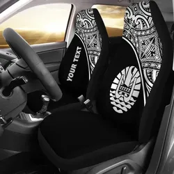 Tahiti Polynesian Custom Personalised Car Seat Covers - Black Curve - BN12