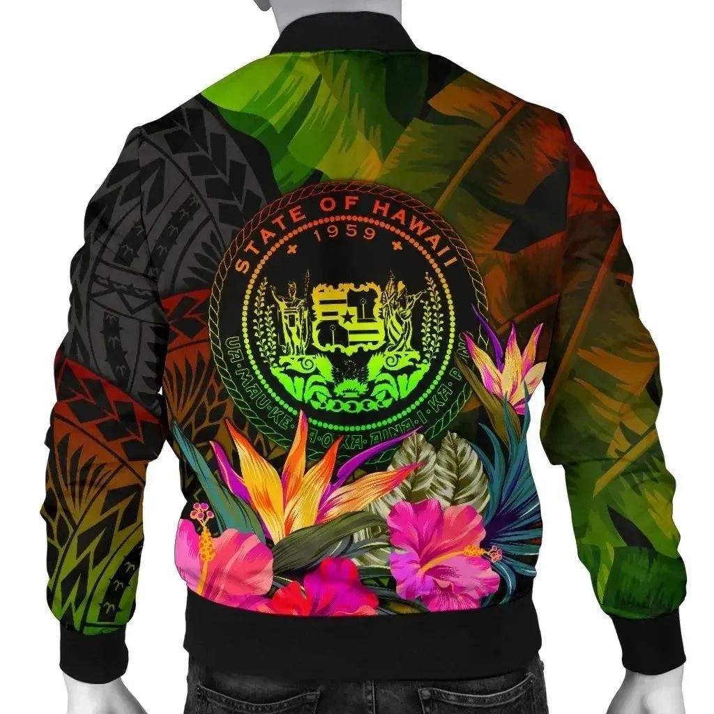 FamilyGater Jacket - Bomber Jacket Polynesian Hawaii Polynesian Personalised - Hibiscus and Banana Leaves - BN15