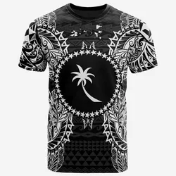 Chuuk All Chuuk Flag Map Polynesian Tattoo White Black Unisex 3D T-Shirt All Over Print ONCHY