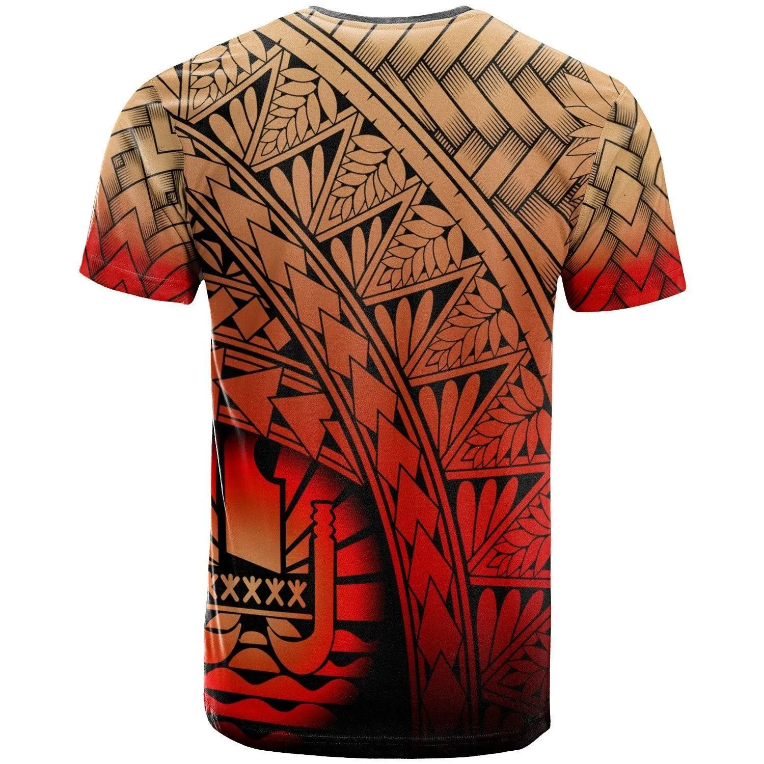 Tahiti Polynesian T-Shirt - Plumeria Tattoo Tribal