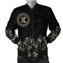 FamilyGater Jacket - Kahoolawe Map Hibiscus Polynesian Bomber Jacket - Lithe Style - AH - JA