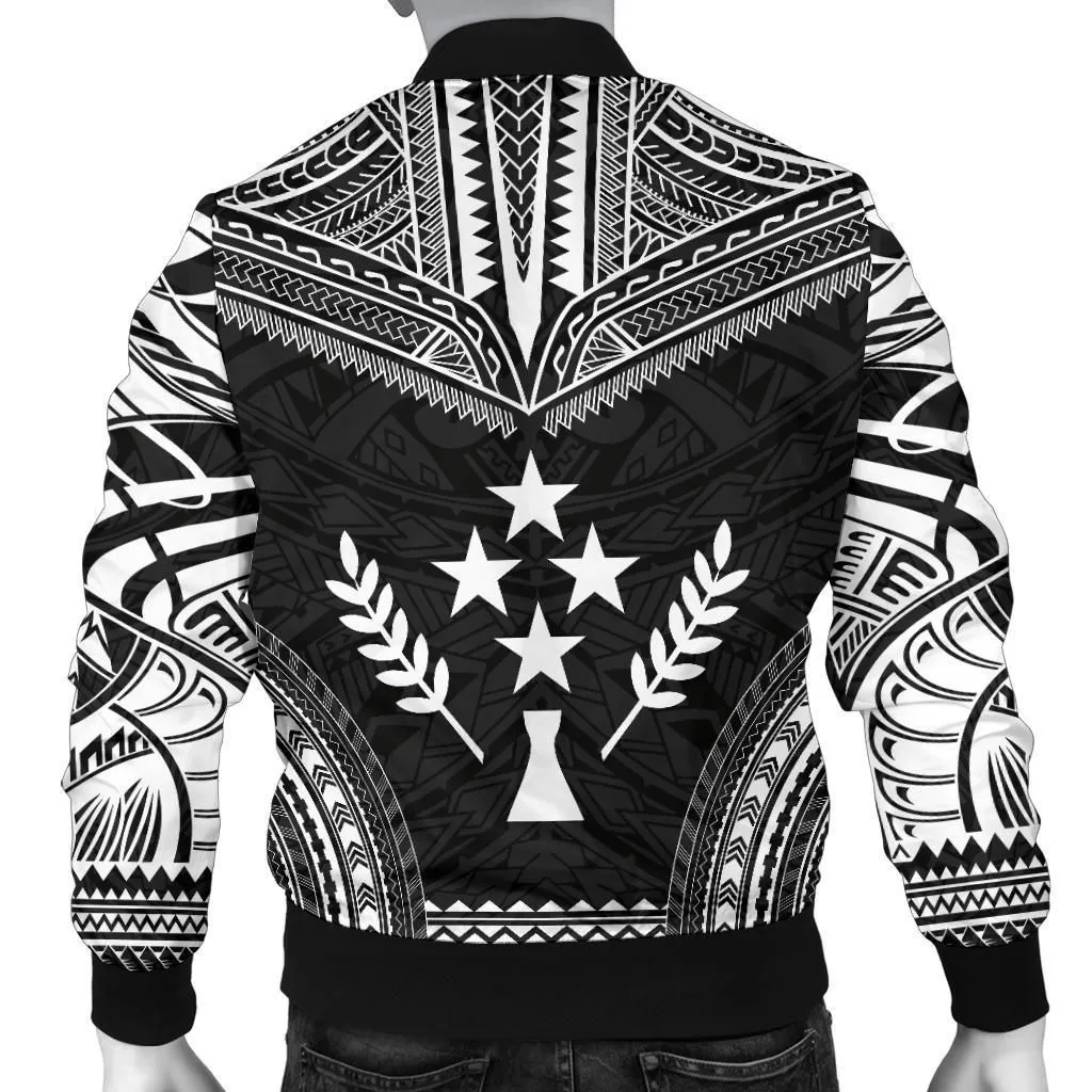 Kosrae Polynesian Chief Mens Bomber Jacket - Black Version