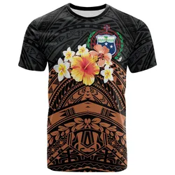 Samoa Custom Personalised T-shirt - Tribal Pattern Hibiscus