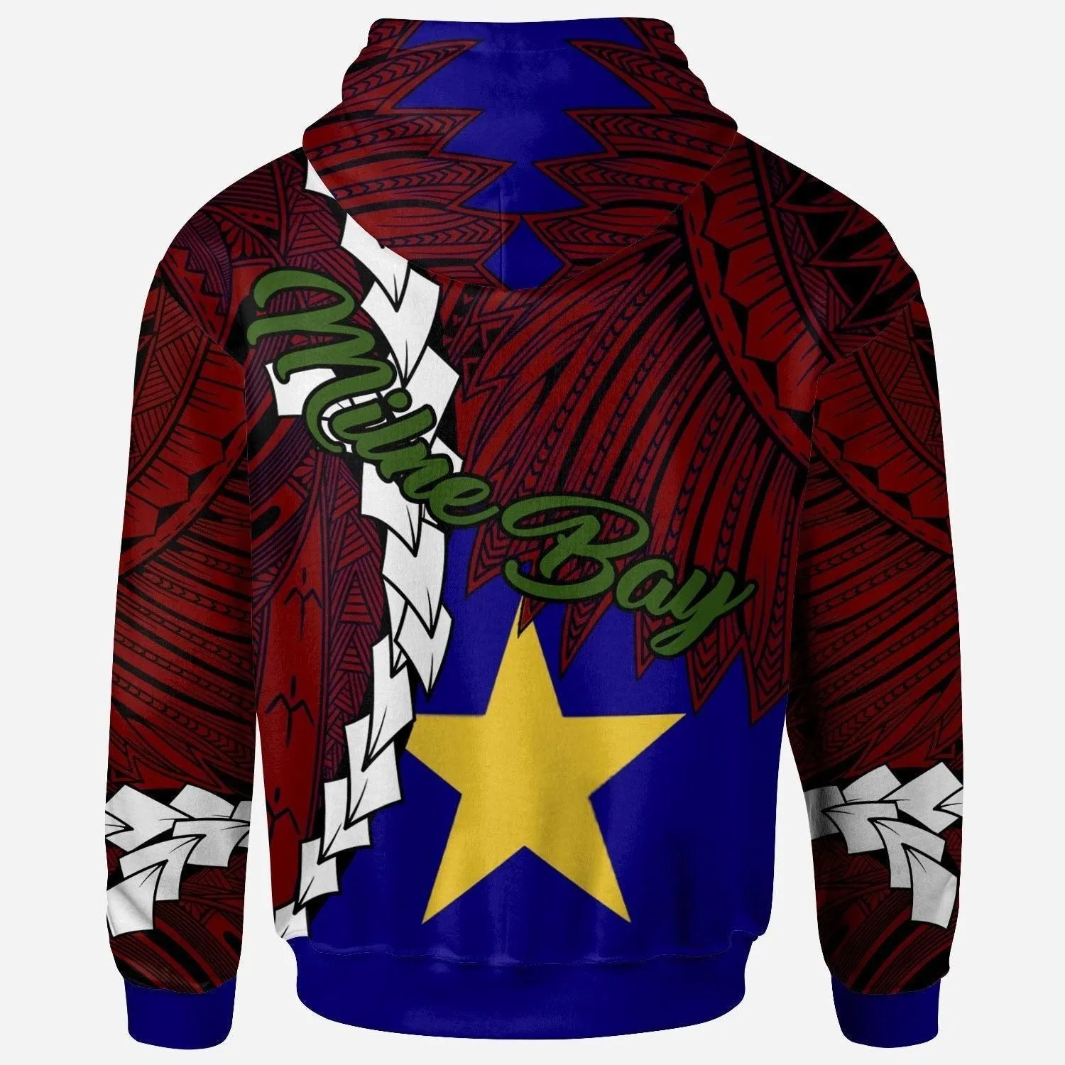 (Custom) Papua New Guinea Milne Bay Province Polynesian Hoodie - Tribal Wave Tattoo