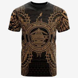 Palau All Palau Seal Map Polynesian Tattoo Gold Unisex 3D T-Shirt All Over Print ONCKW