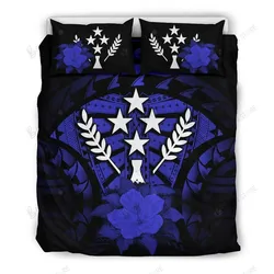 Kosrae Hibiscus Dark Blue And Black Bedding Set Bedroom Decor