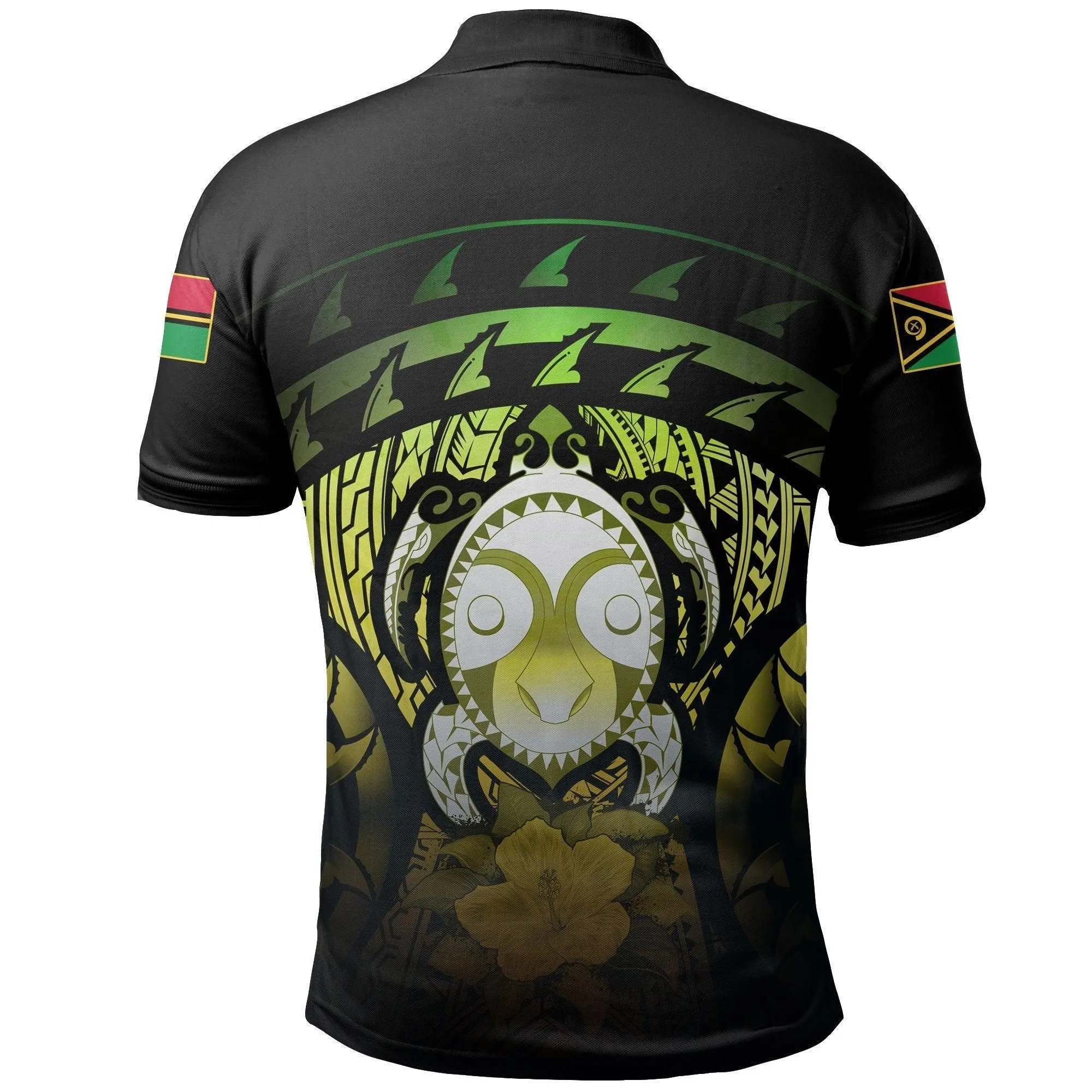 Vanuatu Turtle Hibiscus Polo Shirt (Reggae)