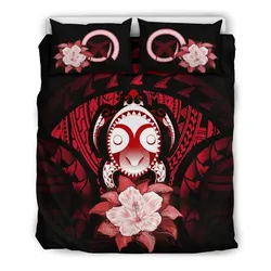 FamilyGater Bedding Set - Cover and Pillow Cases Vanuatu Red Hibiscus A02