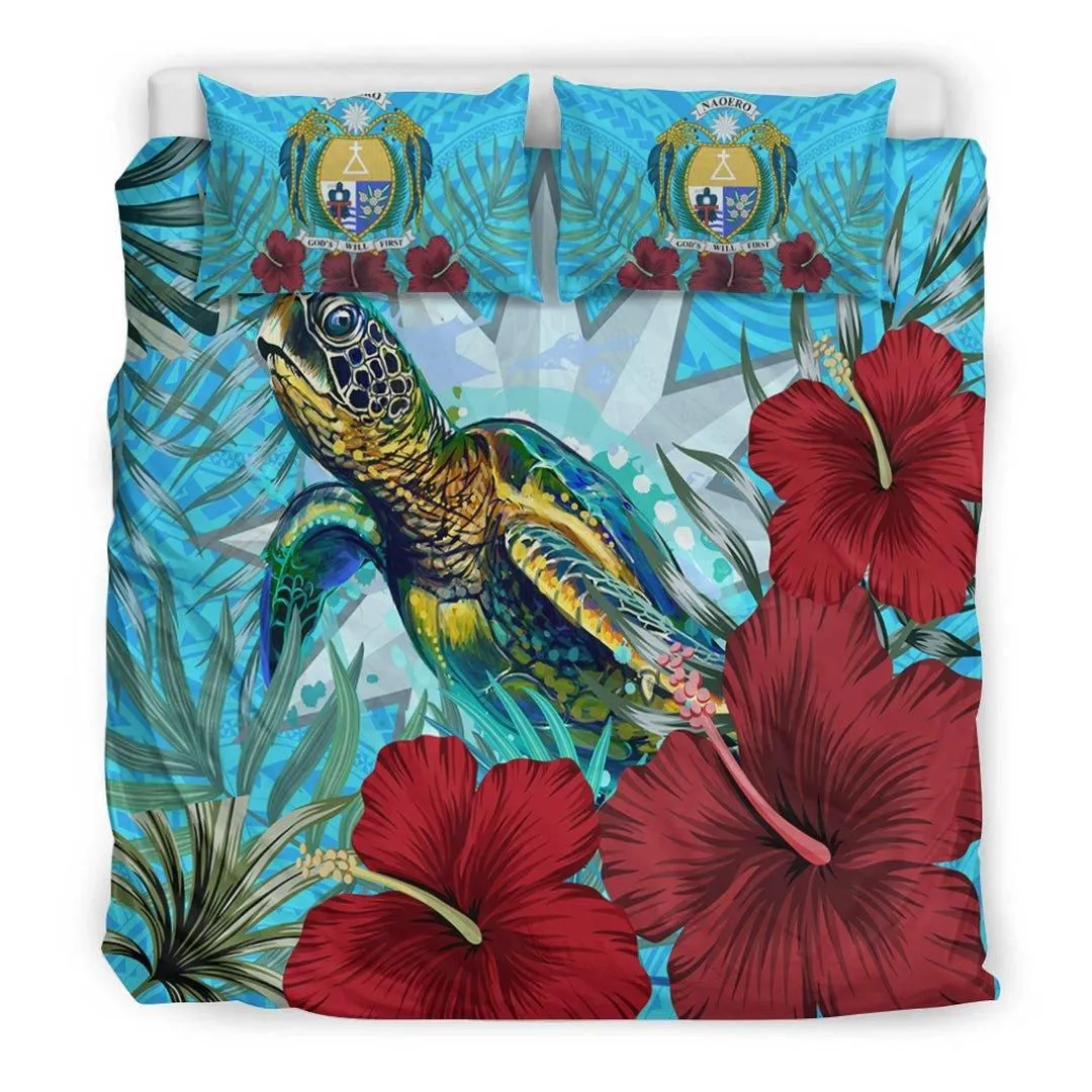 Alohawaii Bedding Set - Nauru Turtle Hibiscus Ocean Bedding Set A95