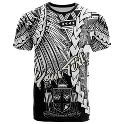 Alohawaii T-Shirt - Tee Fiji Polynesian Custom Personalised - Tribal Wave Tattoo White - BN12
