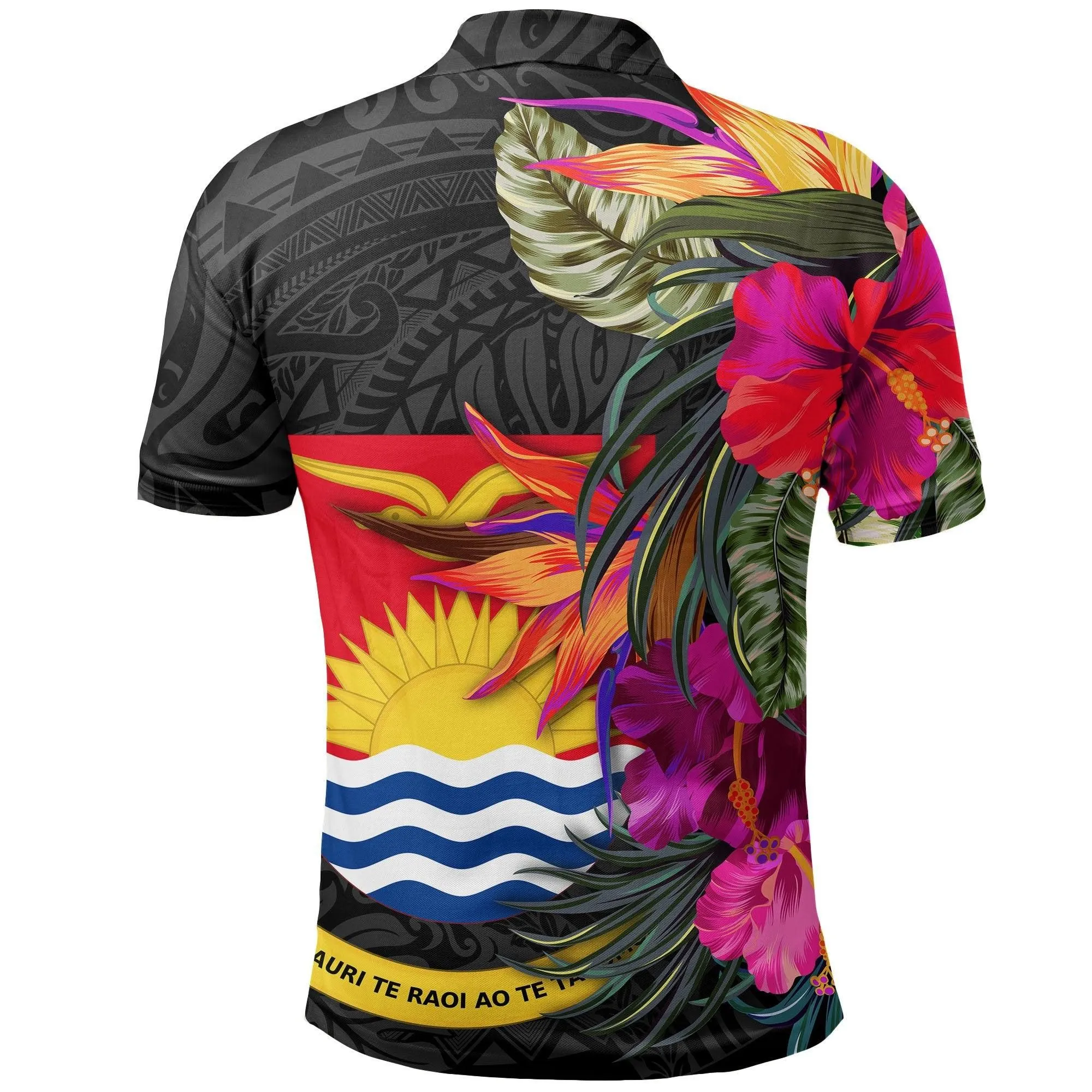 Kiribati Polo Shirt - Hibiscus Polynesian Pattern