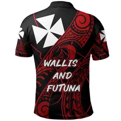 Wallis and Futuna Polo Shirt Simple Polynesian Tattoo