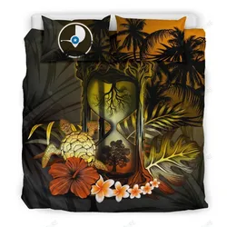 Yap Hibiscus Tree Of Life Hourglass Bedding Set Bedroom Decor
