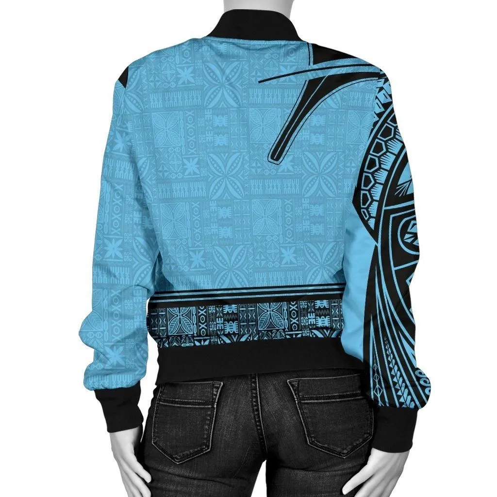 Fiji Strong Womens Bomber Jacket - Blue Version