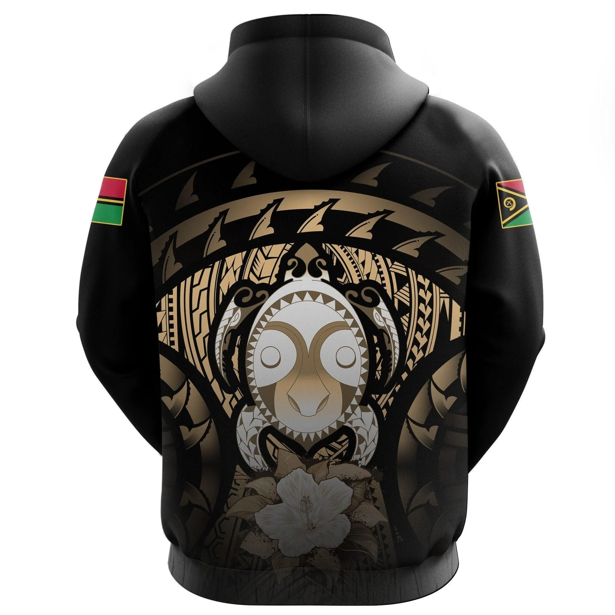 Vanuatu Turtle Hibiscus Pullover Hoodie (Gold)