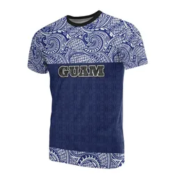 Guam T shirt - Guam Flag Polynesian Tattoo Style
