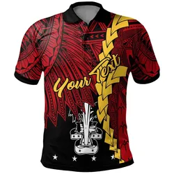 Papua New Guinea Madang Province Polynesian Custom Personalised Polo Shirt - Tribal Wave Tattoo