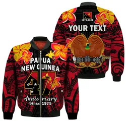 (Custom Personalised) Papua New Guinea Bomber Jacket PNG 47 Years Independence Anniversary LT14