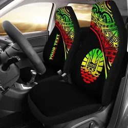 Tahiti Custom Personalised Car Seat Covers - Tahiti Flag Polynesian Reggae Curve