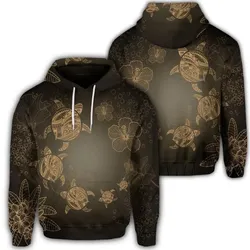 Alohawaii Hoodie - Hawaiian Plumeria Hibiscus Turtle Under Sea Polynesian Hoodie Gold AH - J7R