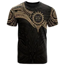 Fiji Polynesian T-Shirt Coat of Arm - Full Color Heart Shield