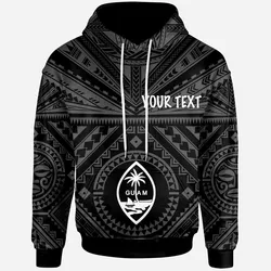 Guam Personalised Hoodie - Guam Seal With Polynesian Tattoo Style (Black)
