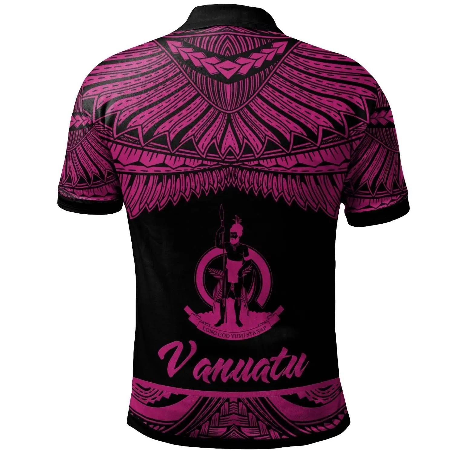 Vanuatu Polynesian Custom Personalised Polo Shirt - Poly Tattoo Pink Version