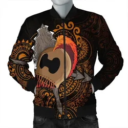 Hawaiian Warrior Helmet Kanaka Polynesian Bomber Jacket - AH