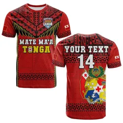 (Custom Text And Number) Tonga Rugby T Shirt Mate Maa Tonga Pacific Ngatu Black LT14
