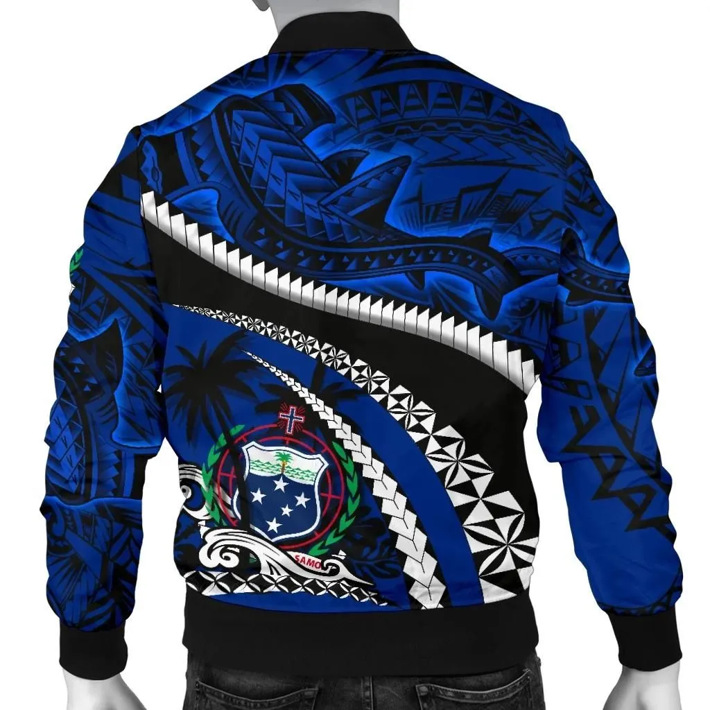Alohawaii Jacket - Bomber Jacket Samoa Polynesian Shark Tattoo K4