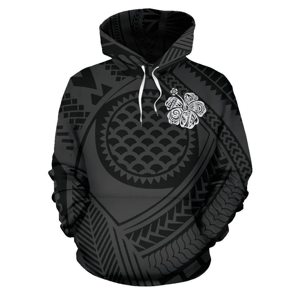 Polynesian Hawaii All Over Hoodie - Hibiscus Turtle Tattoo