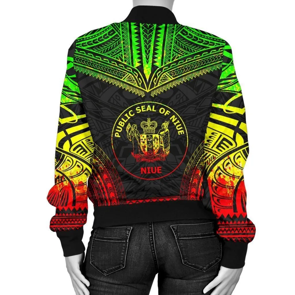 FamilyGaterJacket - Bomber Jacket Niue Polynesian Chief - Reggae Version - Bn10