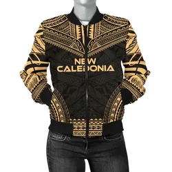 Alohawaii Jacket - Bomber Jacket New Caledonia Polynesian Chief - Gold Version - Bn10