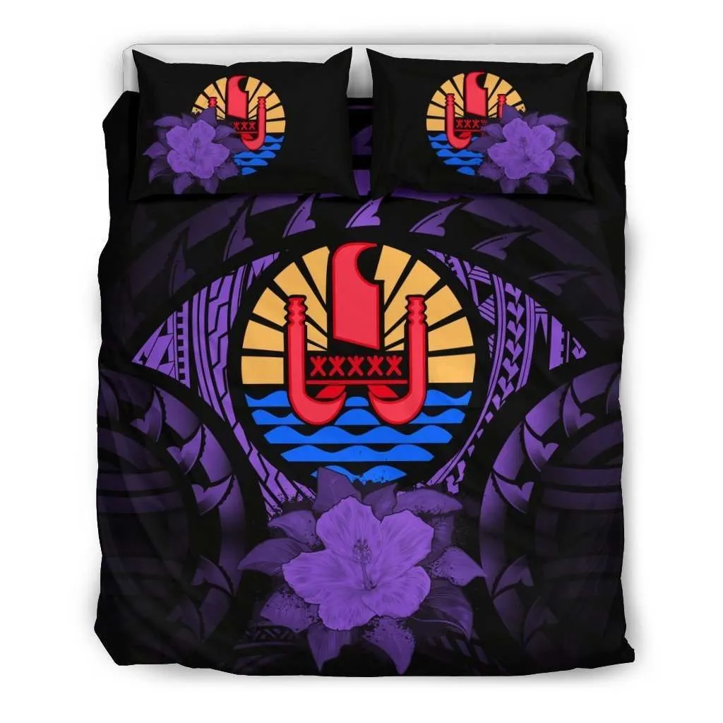 Tahiti Purple Hibiscus Bedding Set A02 Dhc28111429Dd