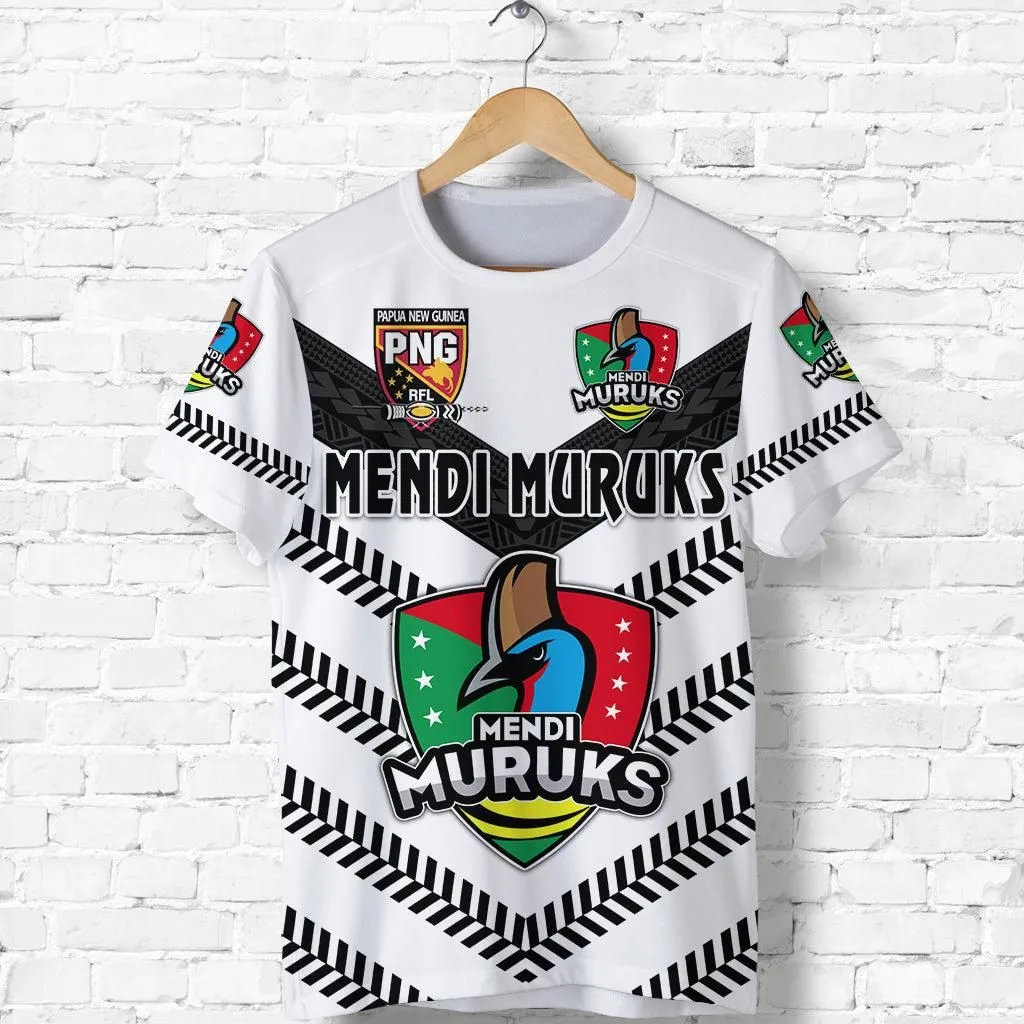Papua New Guinea PRK Mendi Muruks T Shirt Rugby Original Style - White LT8