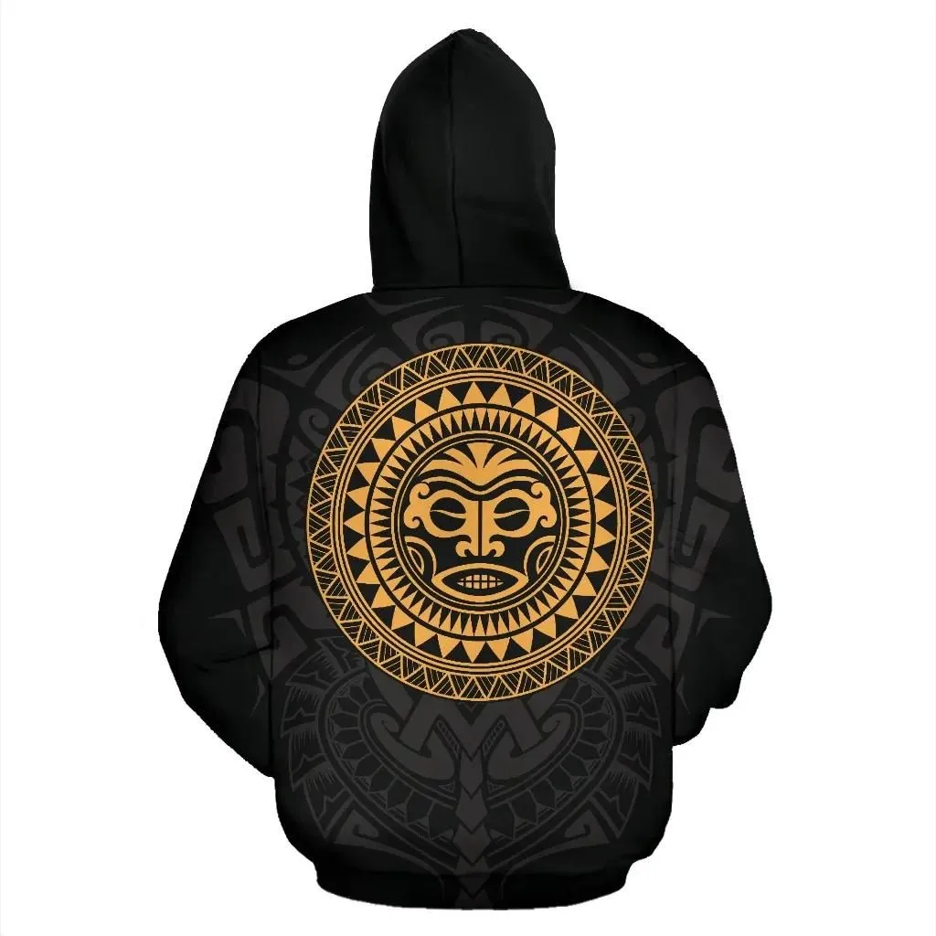Tribal Hoodie, Polynesian Sun God Tattoo All Over Print Hoodie A7