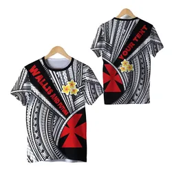 (Custom Personalised) Wallis and Futuna T Shirt Polynesian Style - Black LT16
