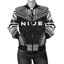 FamilyGater Jacket - Bomber Jacket Niue Polynesian Chief - Black Version - Bn10