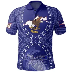 American Samoa Polynesian Polo Shirt - American Samoa Flag with Polynesian Tattoo