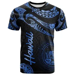 Hawaii Polynesian T-Shirt - Poly Tattoo Blue Version