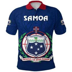 Manu Samoa Rugby Polo Shirt Simple Style - Blue
