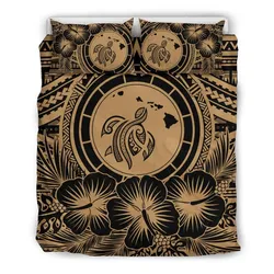 Alohawaii Bedding Set Hawaii Map Honu Hibiscus Gold Polynesian Bedding Set Ah Jg Dhc1712671Dd